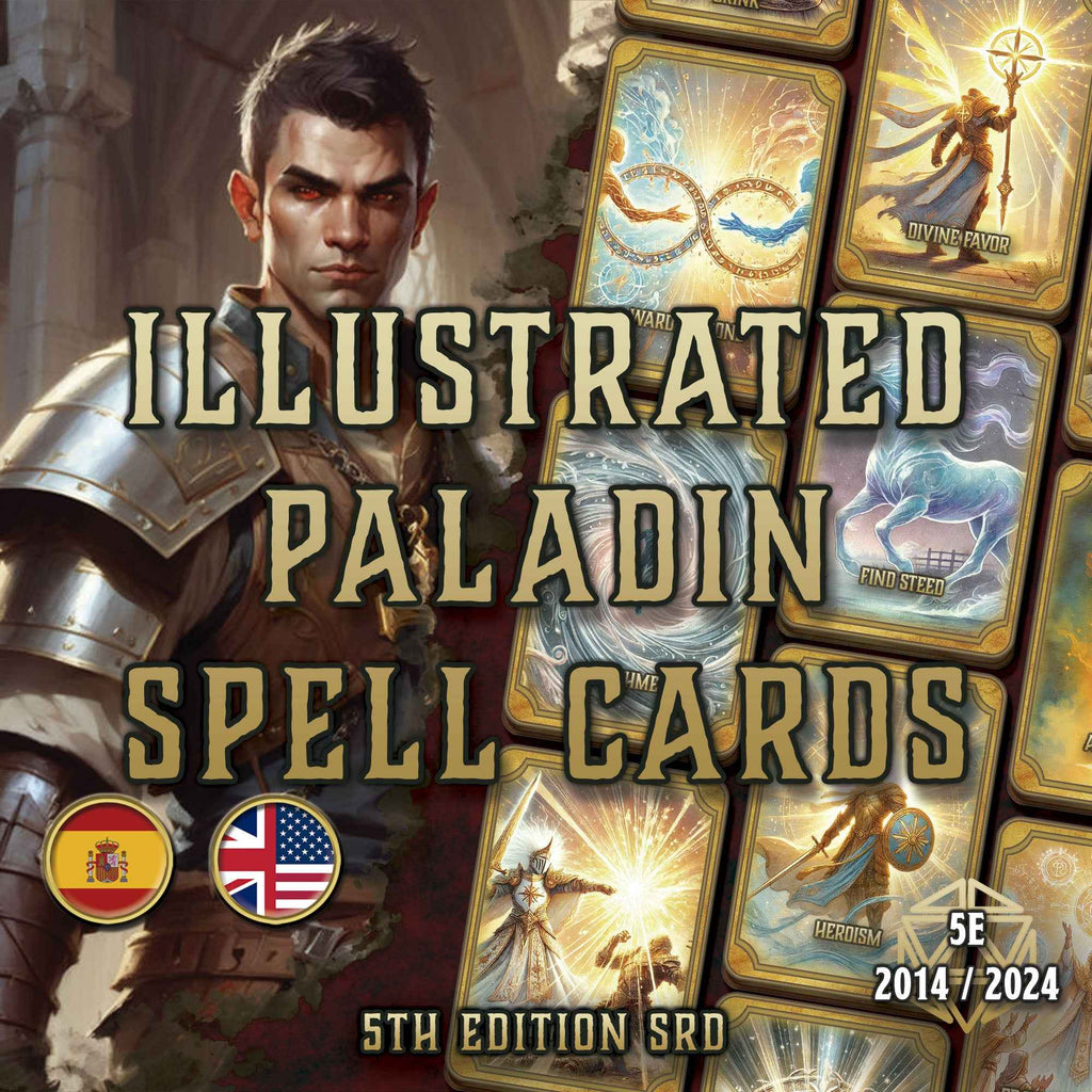 Cartas Ilustradas De Conjuros DnD 5E Paladin 2014 Y 2024 Imprimible Digital