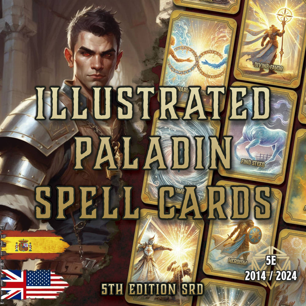 Producto digital Cartas Ilustradas Conjuros Paladin D&D 5E 2024