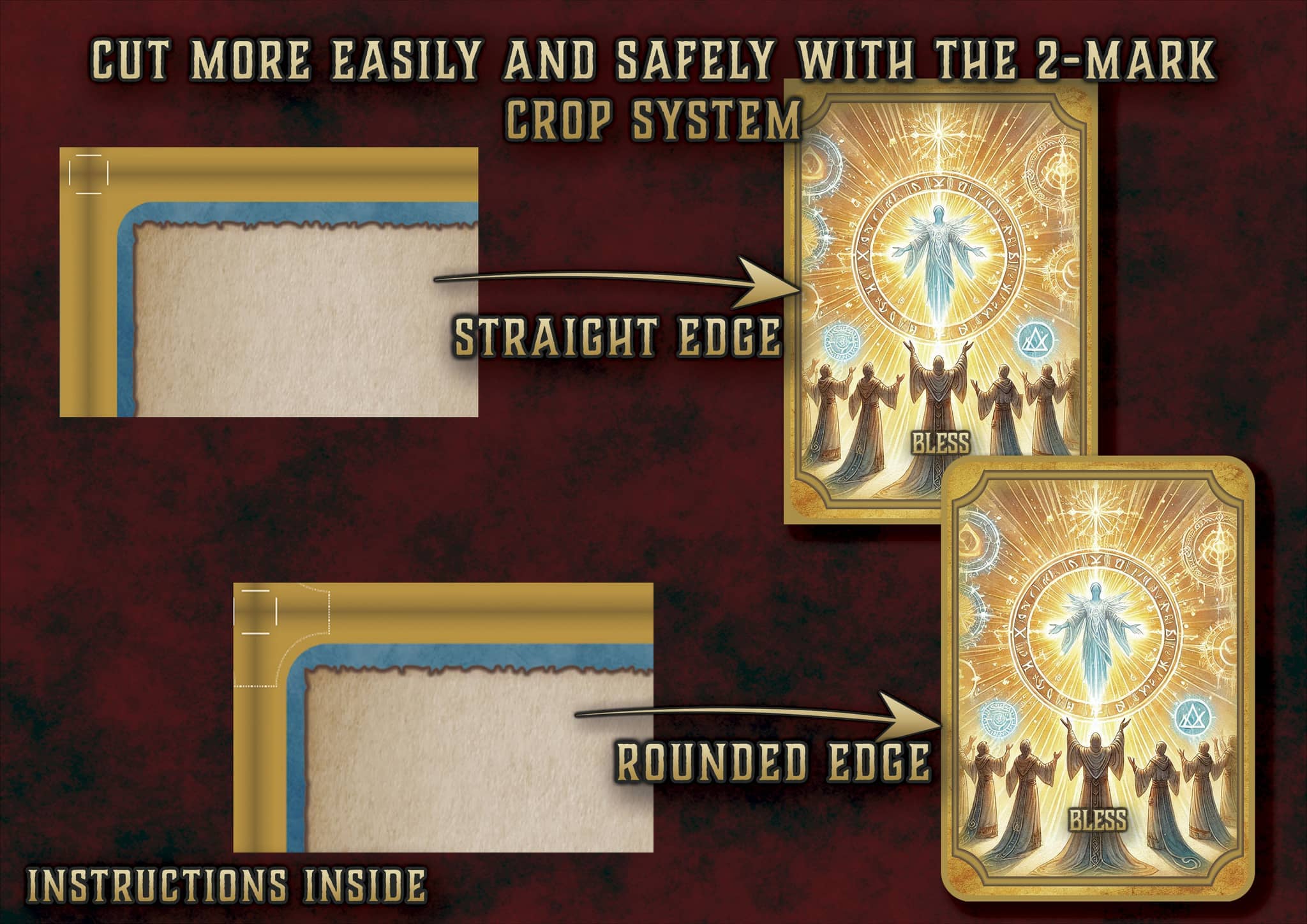 Producto digital Cartas Ilustradas Conjuros Paladin D&D 5E con sistema de recorte de 2 marcas
