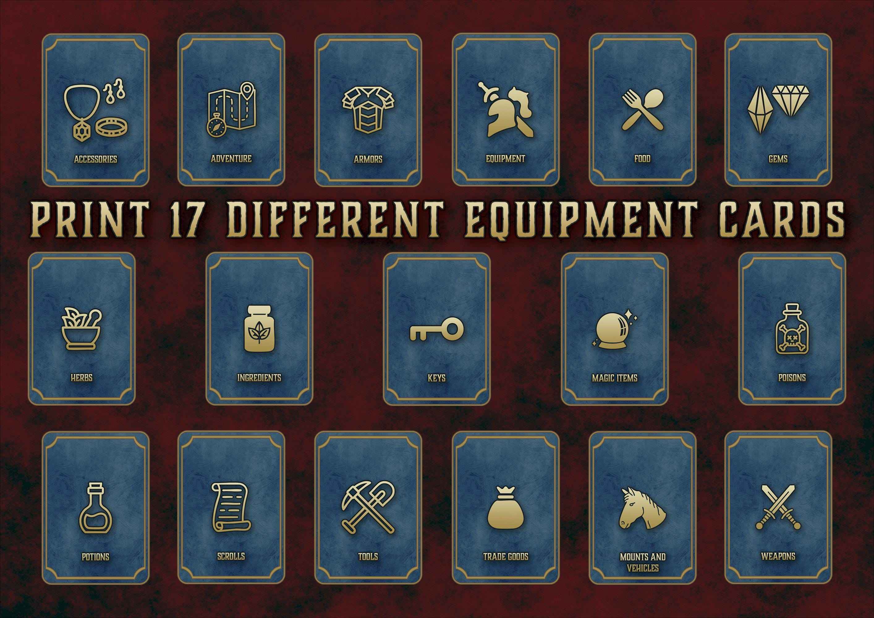 Cartas Personalizables De Equipo DnD 5E 2014 Y 2024 Imprimible Digital