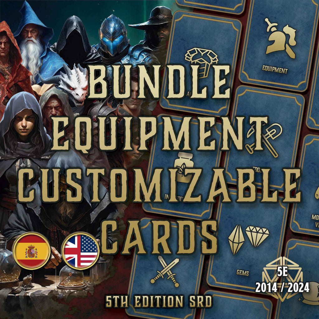 Cartas Personalizables De Equipo DnD 5E 2014 Y 2024 Imprimible Digital