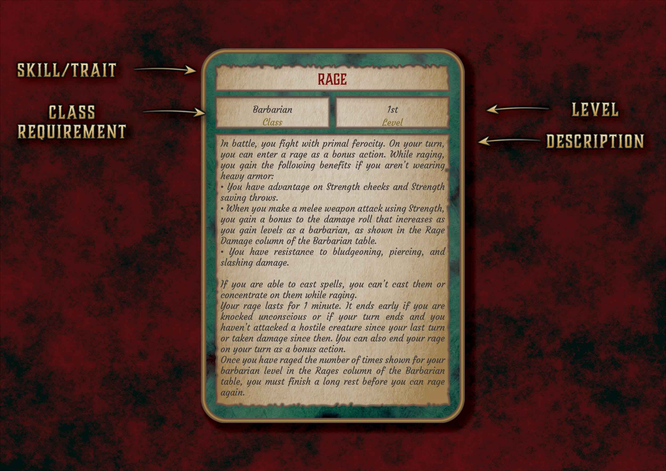 Cartas De Rasgos Y Habilidades DnD 5E Barbaro 2014 Y 2024 Imprimible Digital
