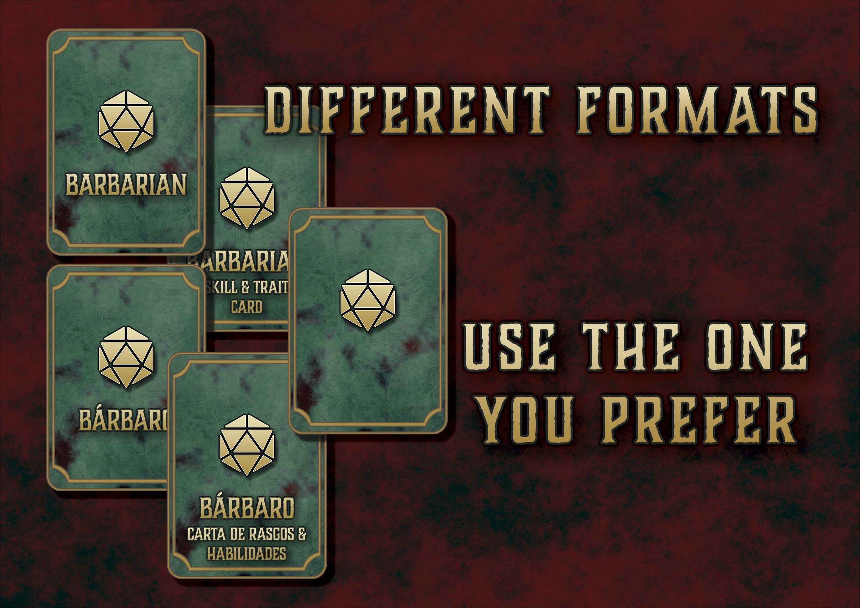 Cartas De Rasgos Y Habilidades DnD 5E Barbaro 2014 Y 2024 Imprimible Digital