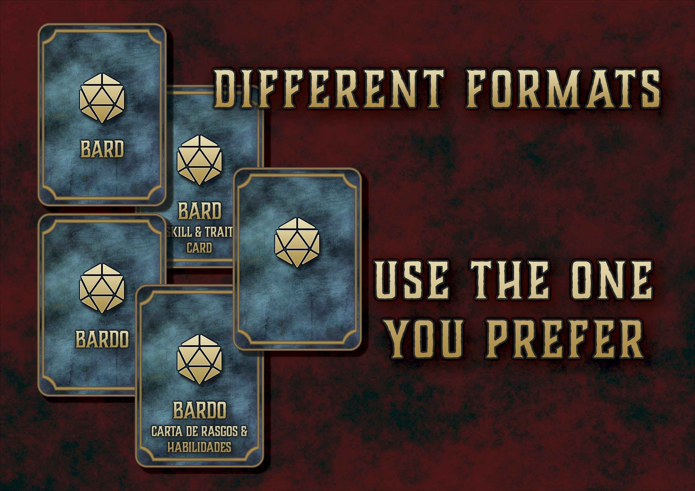 Cartas De Rasgos Y Habilidades DnD 5E Bardo 2014 Y 2024 Imprimible Digital