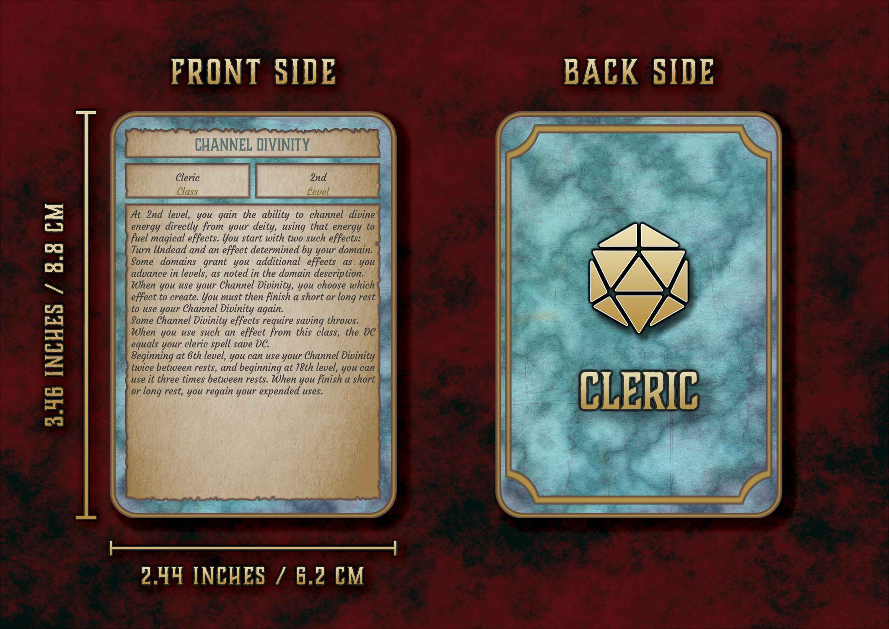 Cartas De Rasgos Y Habilidades DnD 5E Clerigo 2014 Y 2024 Imprimible Digital