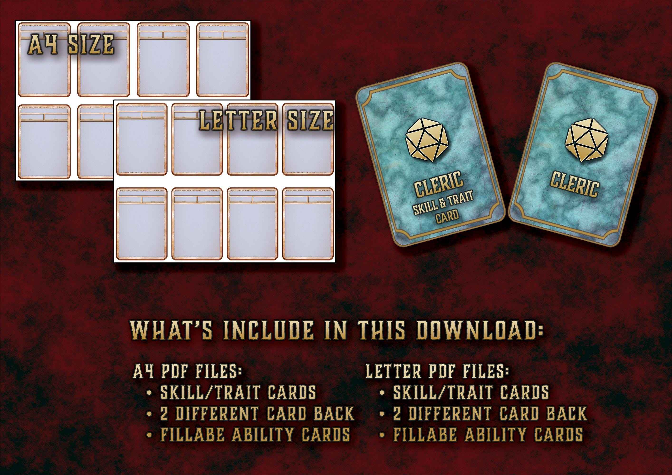Cartas De Rasgos Y Habilidades DnD 5E Clerigo 2014 Y 2024 Imprimible Digital
