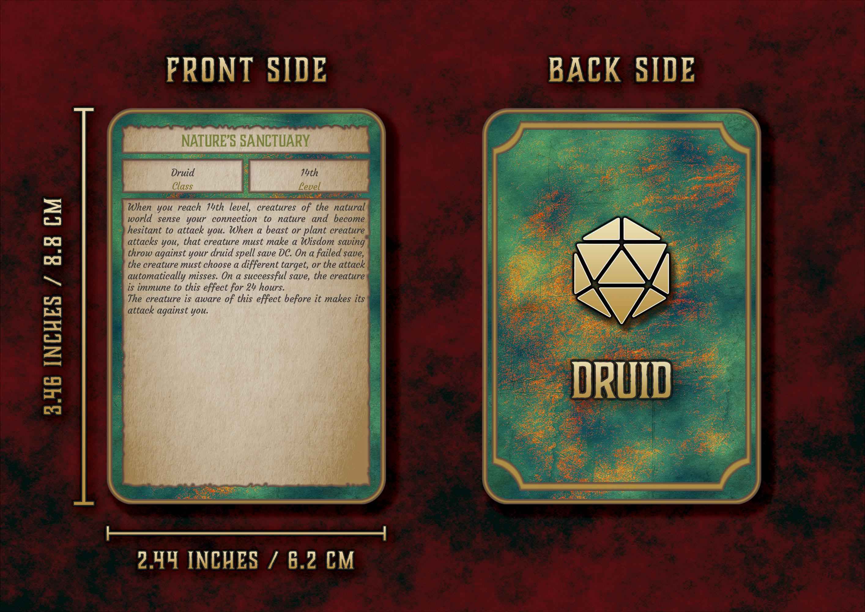 Cartas De Rasgos Y Habilidades DnD 5E Druida 2014 Y 2024 Imprimible Digital