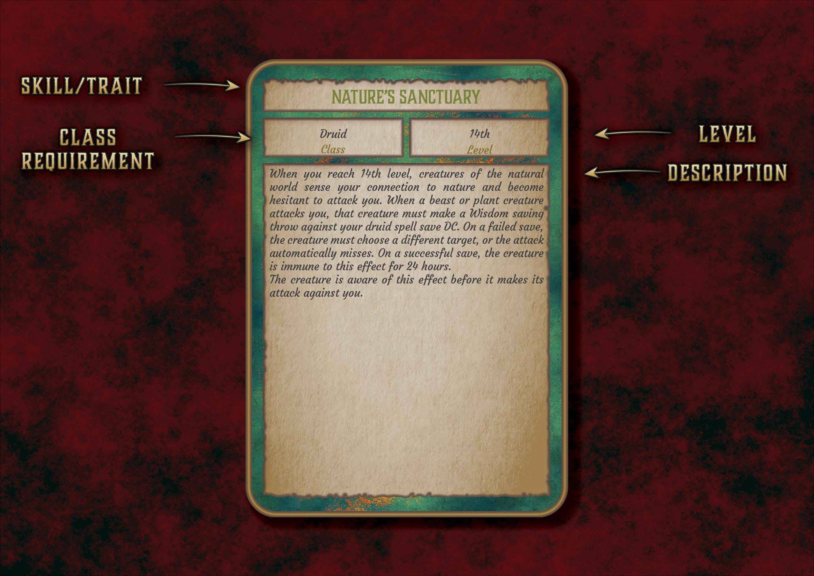 Cartas De Rasgos Y Habilidades DnD 5E Druida 2014 Y 2024 Imprimible Digital