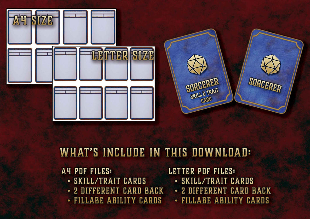 Cartas De Rasgos Y Habilidades DnD 5E Hechicero 2014 Y 2024 Imprimible Digital