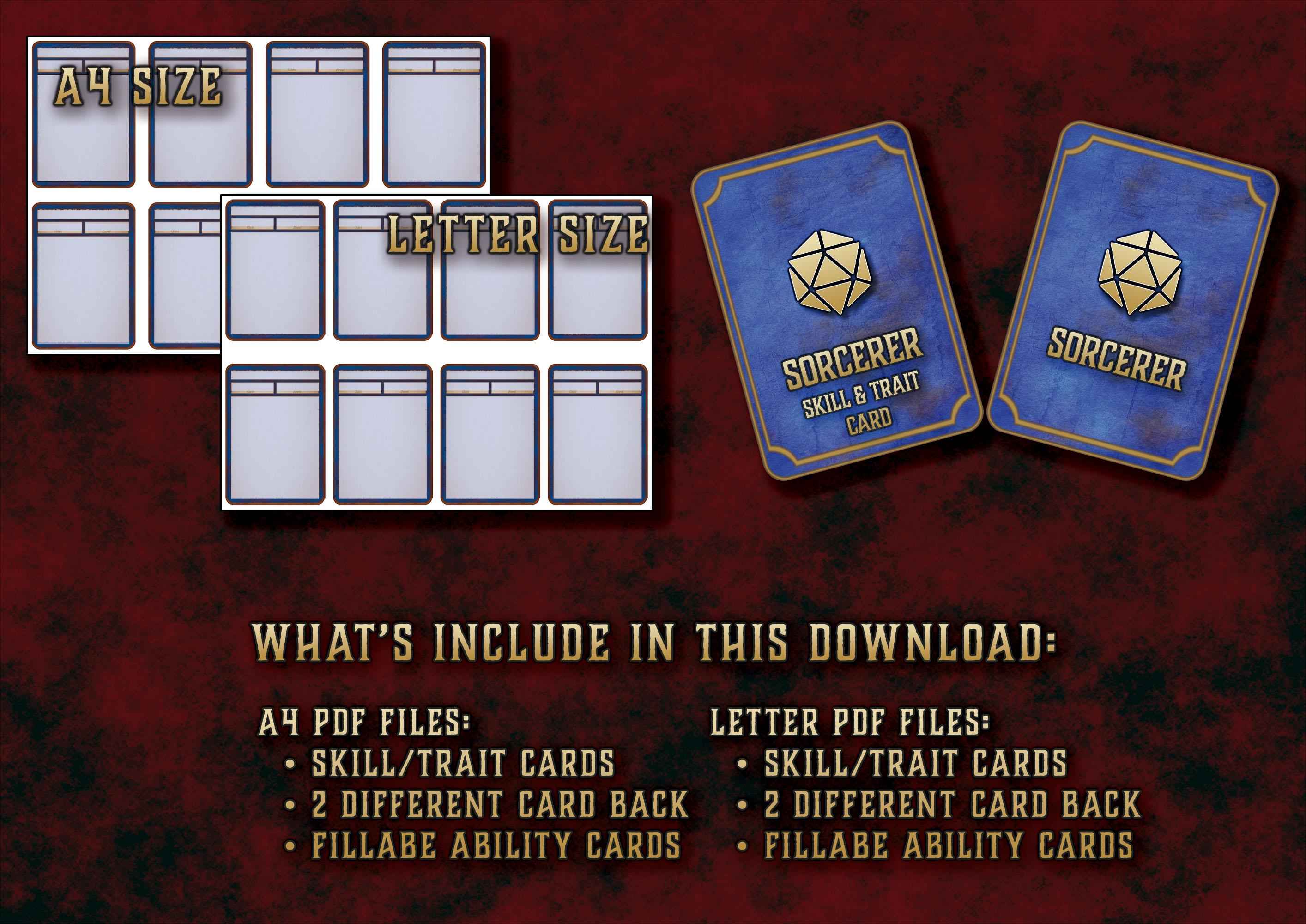 Cartas De Rasgos Y Habilidades DnD 5E Hechicero 2014 Y 2024 Imprimible Digital