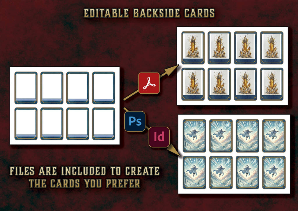 Cartas venenos digitales editables con diseños personalizables para crear tus propias cartas