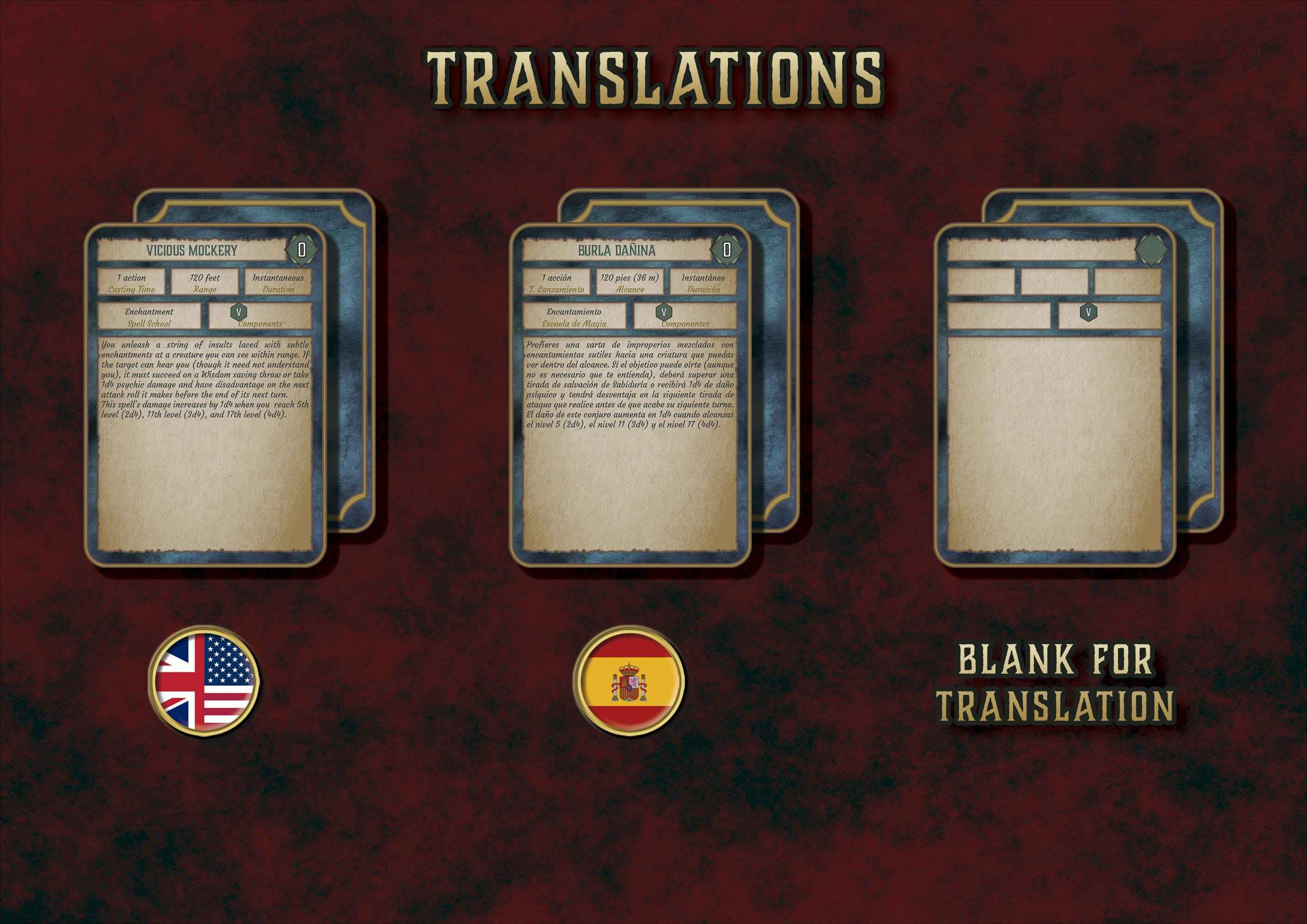 Cartas De Conjuros DnD 5E Bardo 2014 Y 2024 Imprimible Digital