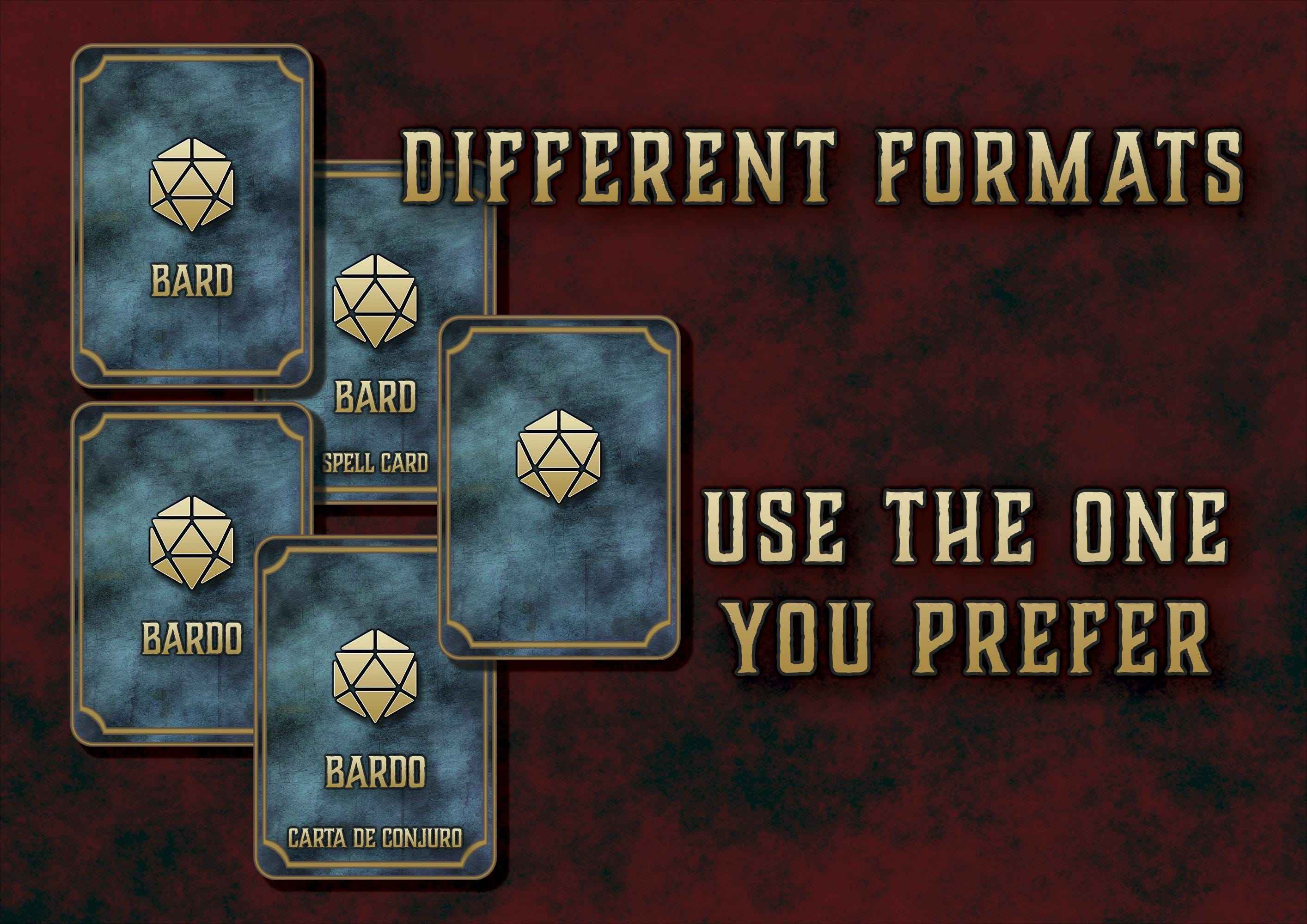 Cartas De Conjuros DnD 5E Bardo 2014 Y 2024 Imprimible Digital