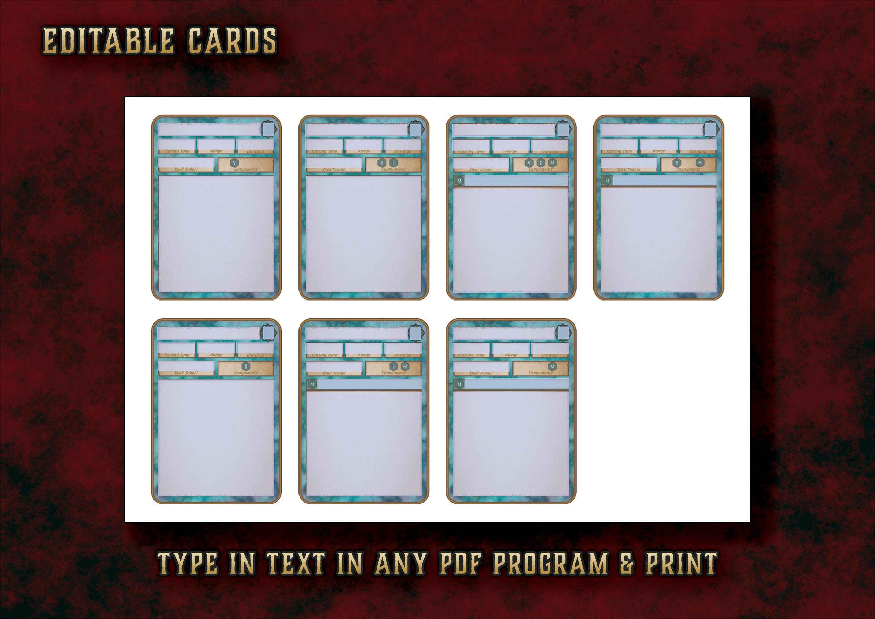 Cartas De Conjuros DnD 5E Clerigo 2014 Y 2024 Imprimible Digital