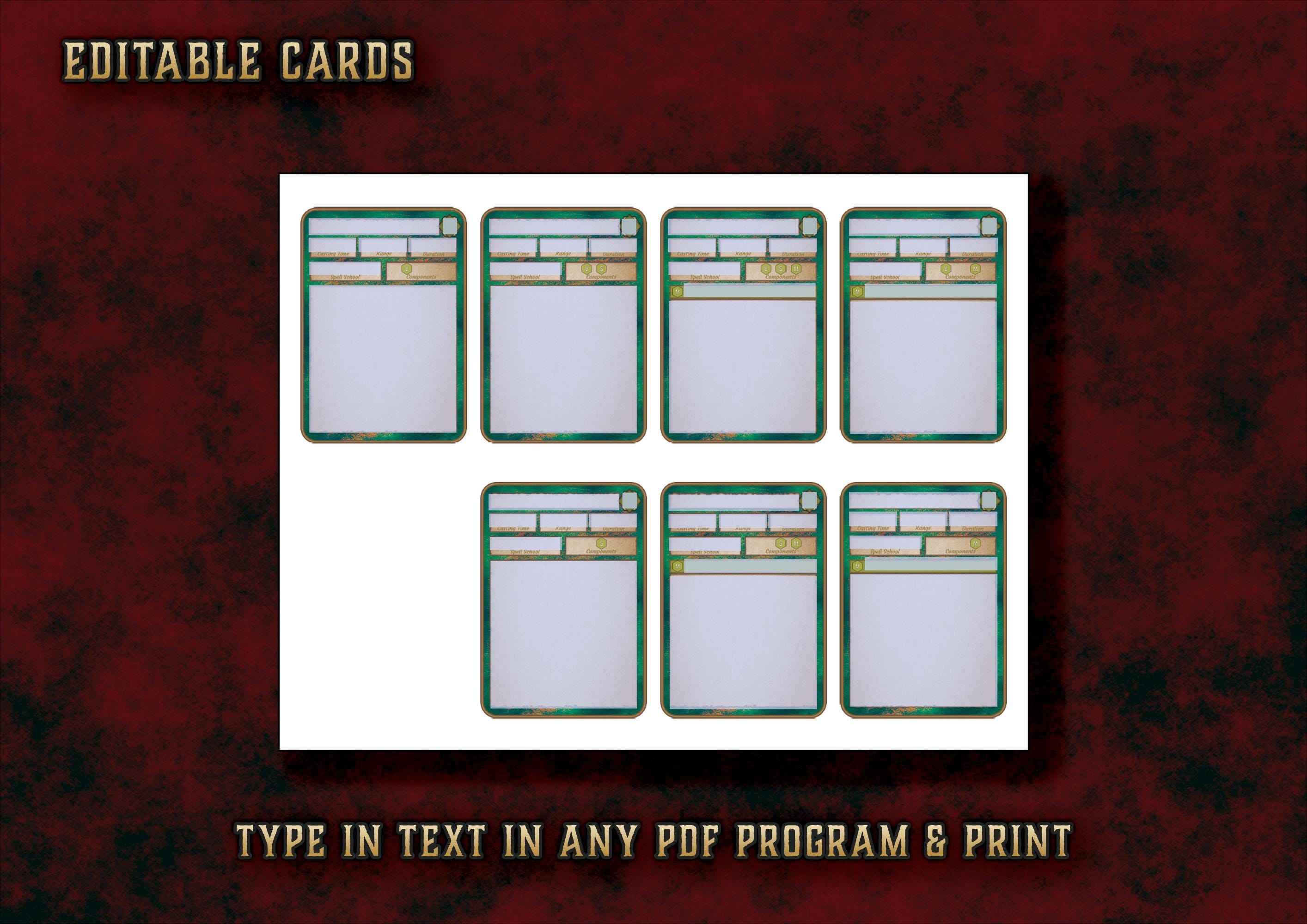 Cartas De Conjuros DnD 5E Druida 2014 Y 2024 Imprimible Digital