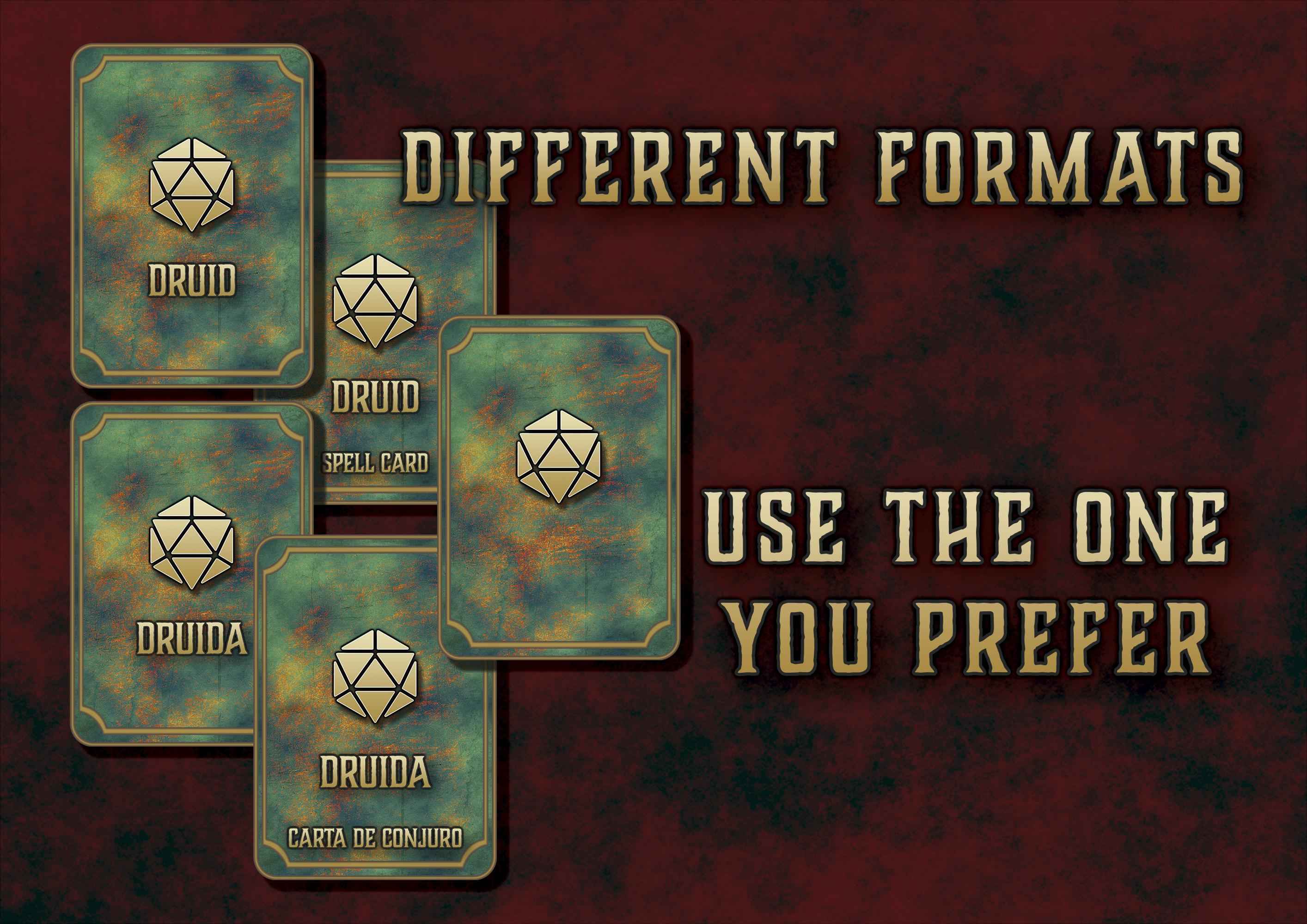 Cartas De Conjuros DnD 5E Druida 2014 Y 2024 Imprimible Digital