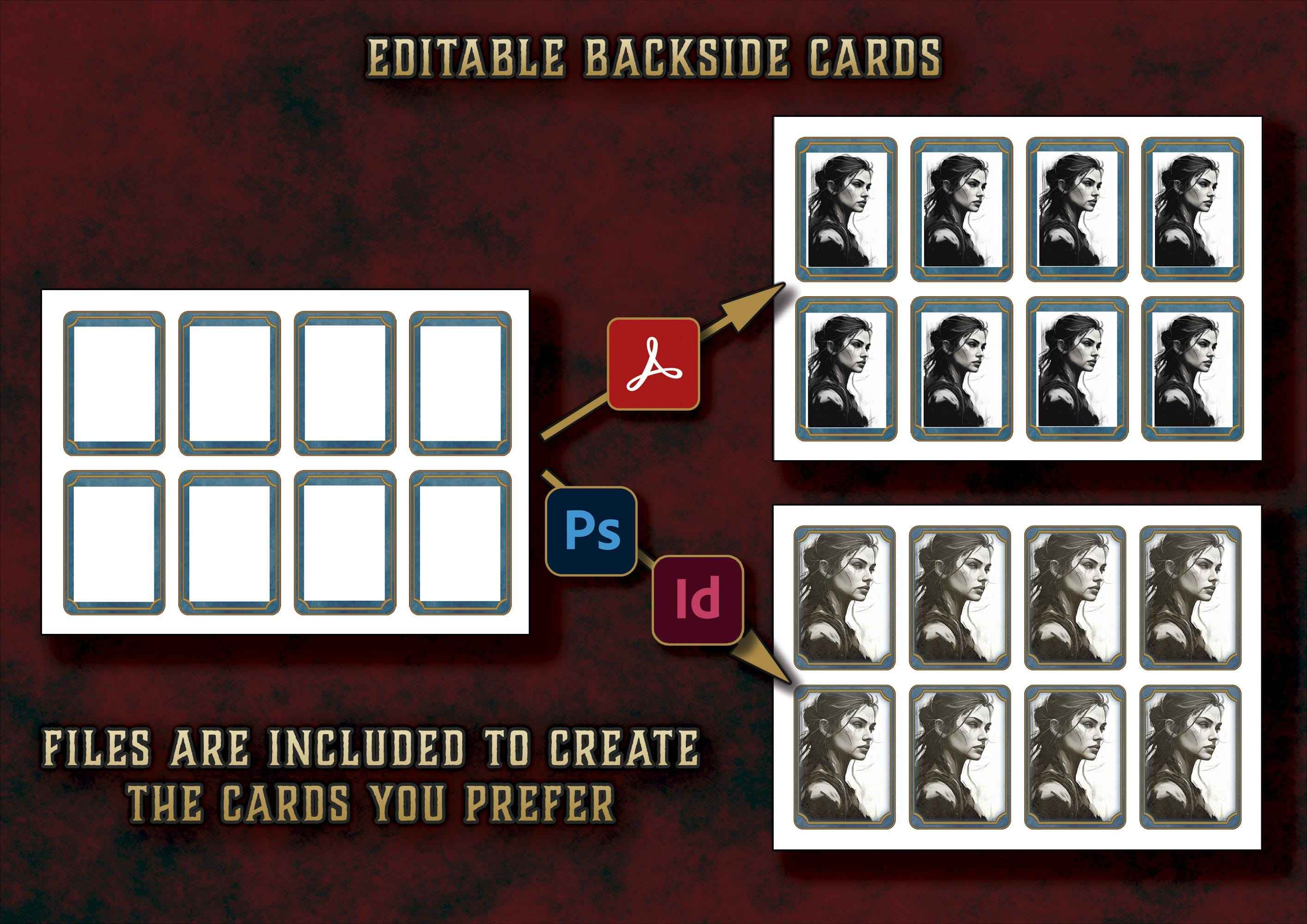 Cartas Editables Para PNJs DnD 5E 2014 Y 2024 Imprimible Digital