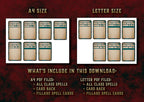 Paquete Cartas De Conjuros DnD 5E 2014 Y 2024 Imprimible Digital