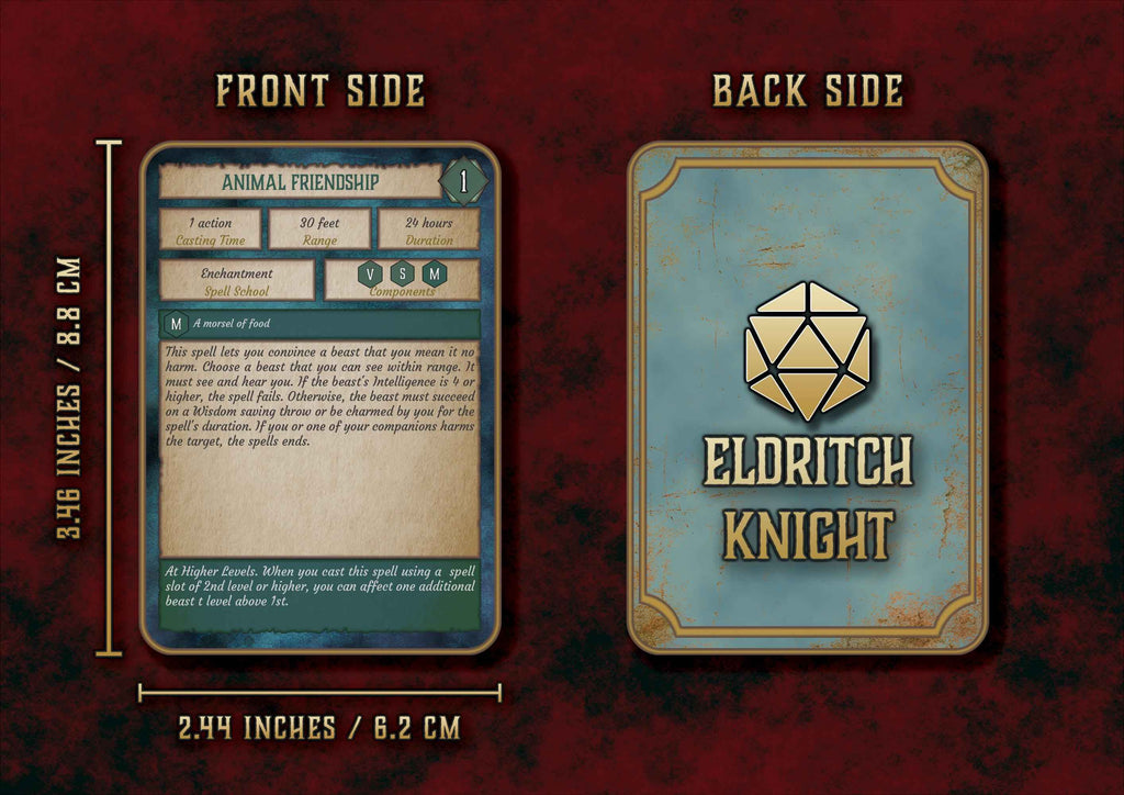 Paquete Cartas De Conjuros DnD 5E 2014 Y 2024 Imprimible Digital