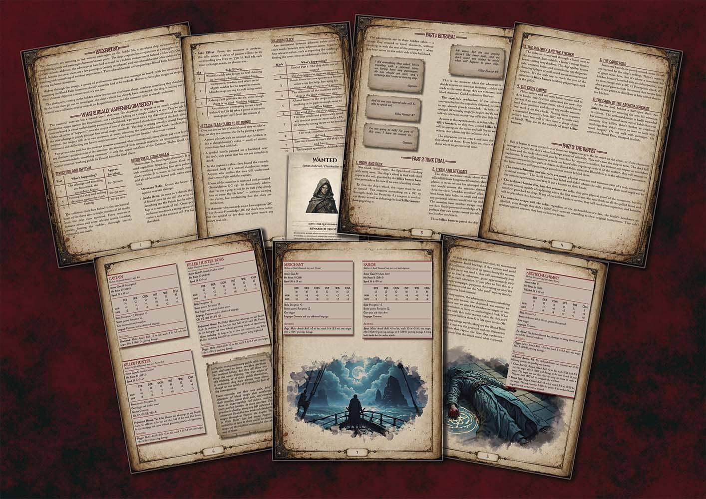 Hoja de aventuras One-Shot para D&D 5E con creación de personajes y encuentros detallados