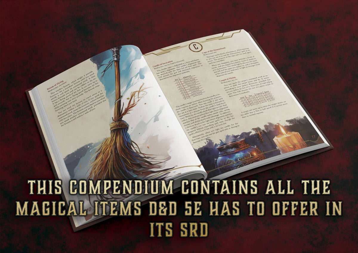 Compendio de Objetos Magicos D&D 5E 2023 con todas las características de ítems mágicos