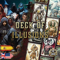 Deck of Illusions para juegos de rol, ilustraciones detalladas de personajes y criaturas