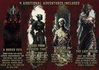 Portada digital de Cibola Designs mostrando cuatro aventuras oscuras y monstruos Fantasmas de un Mundo Olvidado