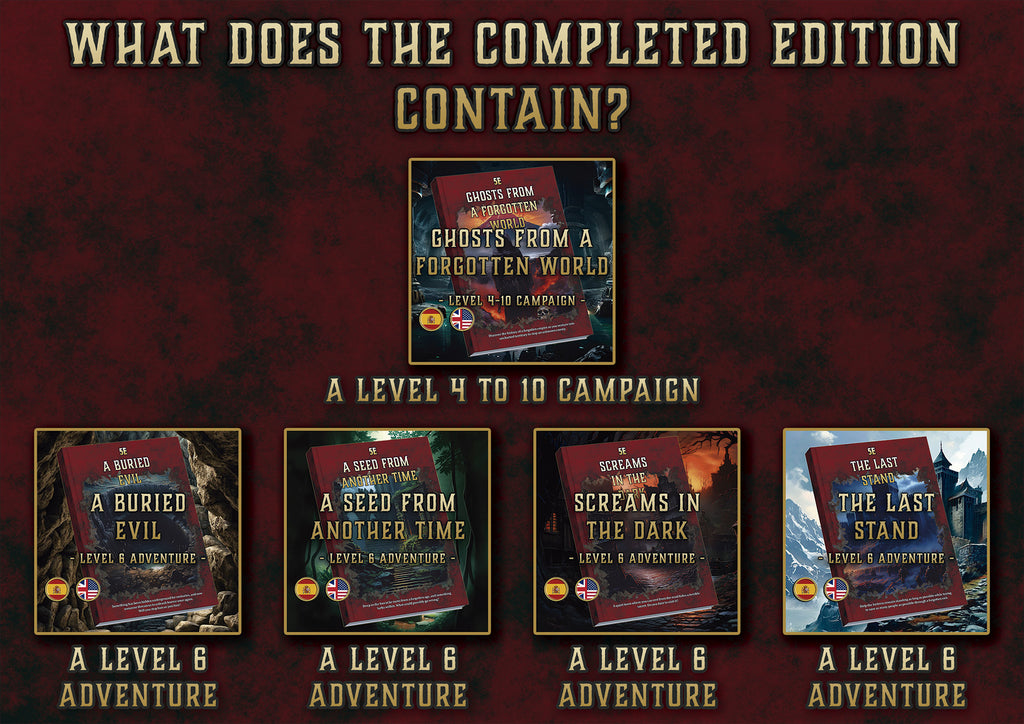 Portadas de la edicion completa y modulos digitales de Cibola Designs Fantasmas de un Mundo Olvidado