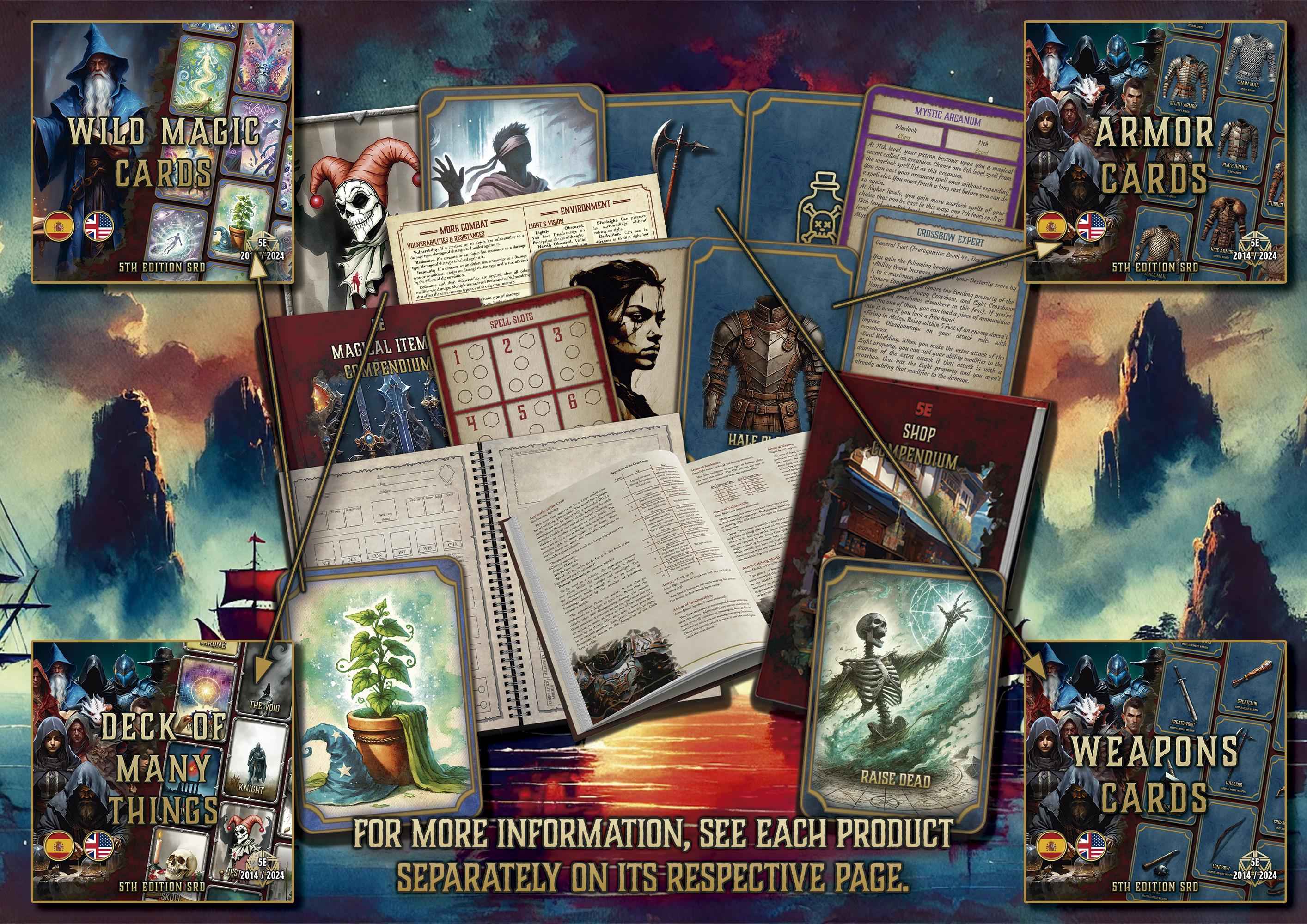 El Archivo del Aventurero cartas digitales de magia armaduras armas y objetos para juegos de rol