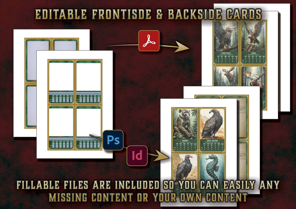 Producto digital Formas Salvajes D&D 5E con cartas editables para un mejor juego en 2023