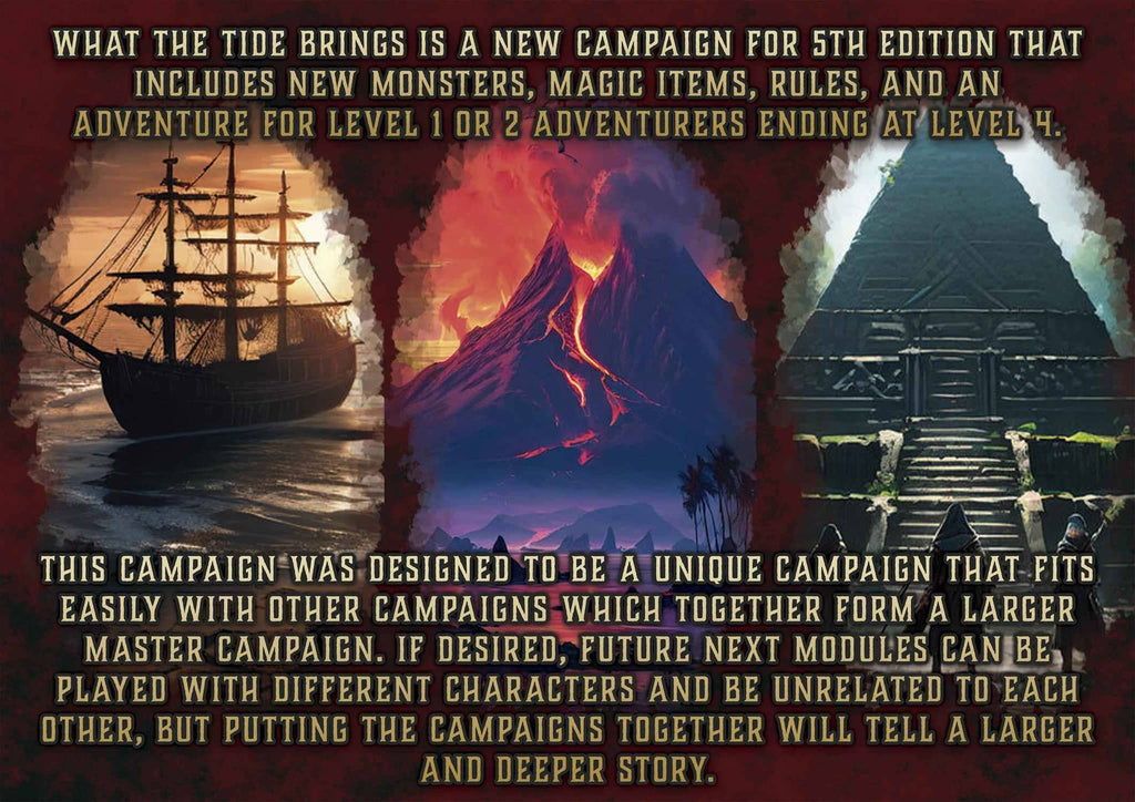 Producto digital Lo que Arrastra la Marea campaña D&D 5E con nuevos monstruos y aventuras para niveles 1 a 4