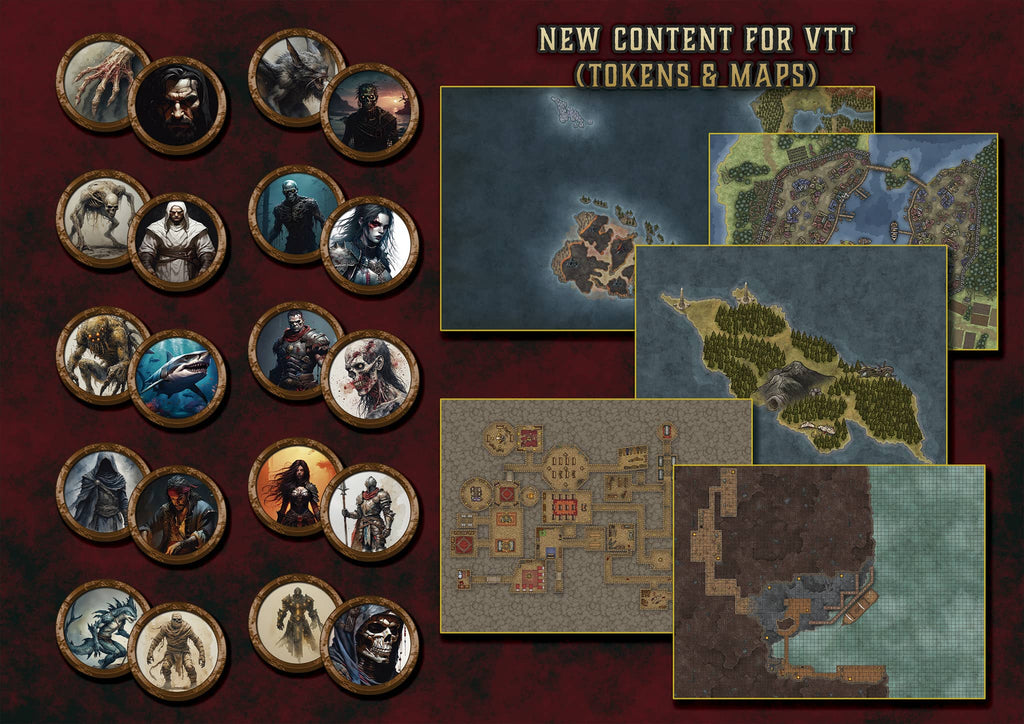 Lo que Arrastra la Marea Ed Extendida, contenido digital para D&D 5E, mapas y tokens nuevos