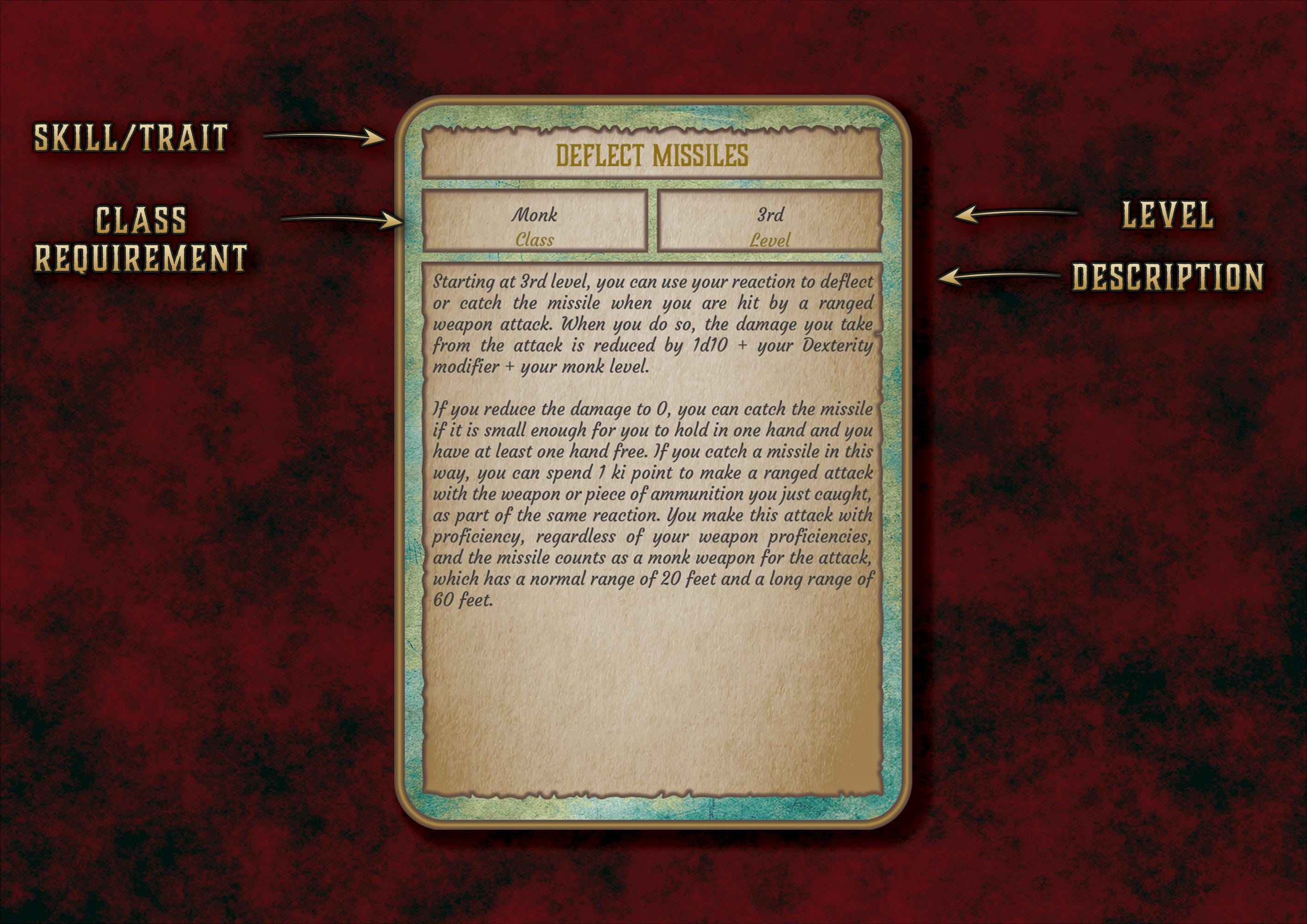 Cartas De Rasgos Y Habilidades DnD 5E Monje 2014 Y 2024 Imprimible Digital