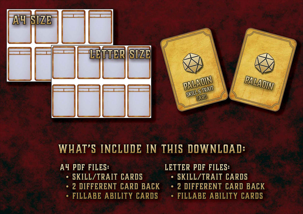 Cartas De Rasgos Y Habilidades DnD 5E Paladin 2014 Y 2024 Imprimible Digital