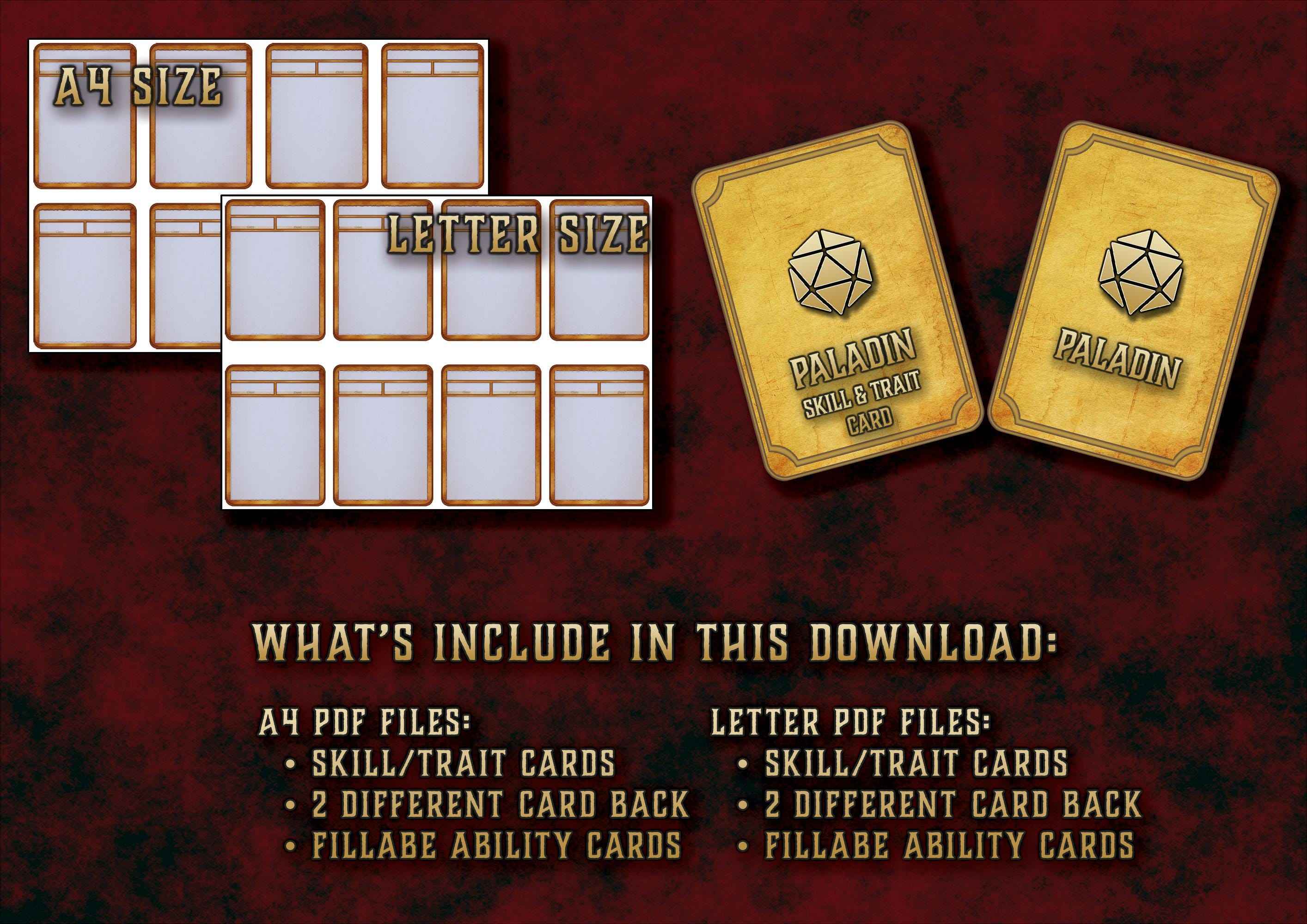 Cartas De Rasgos Y Habilidades DnD 5E Paladin 2014 Y 2024 Imprimible Digital