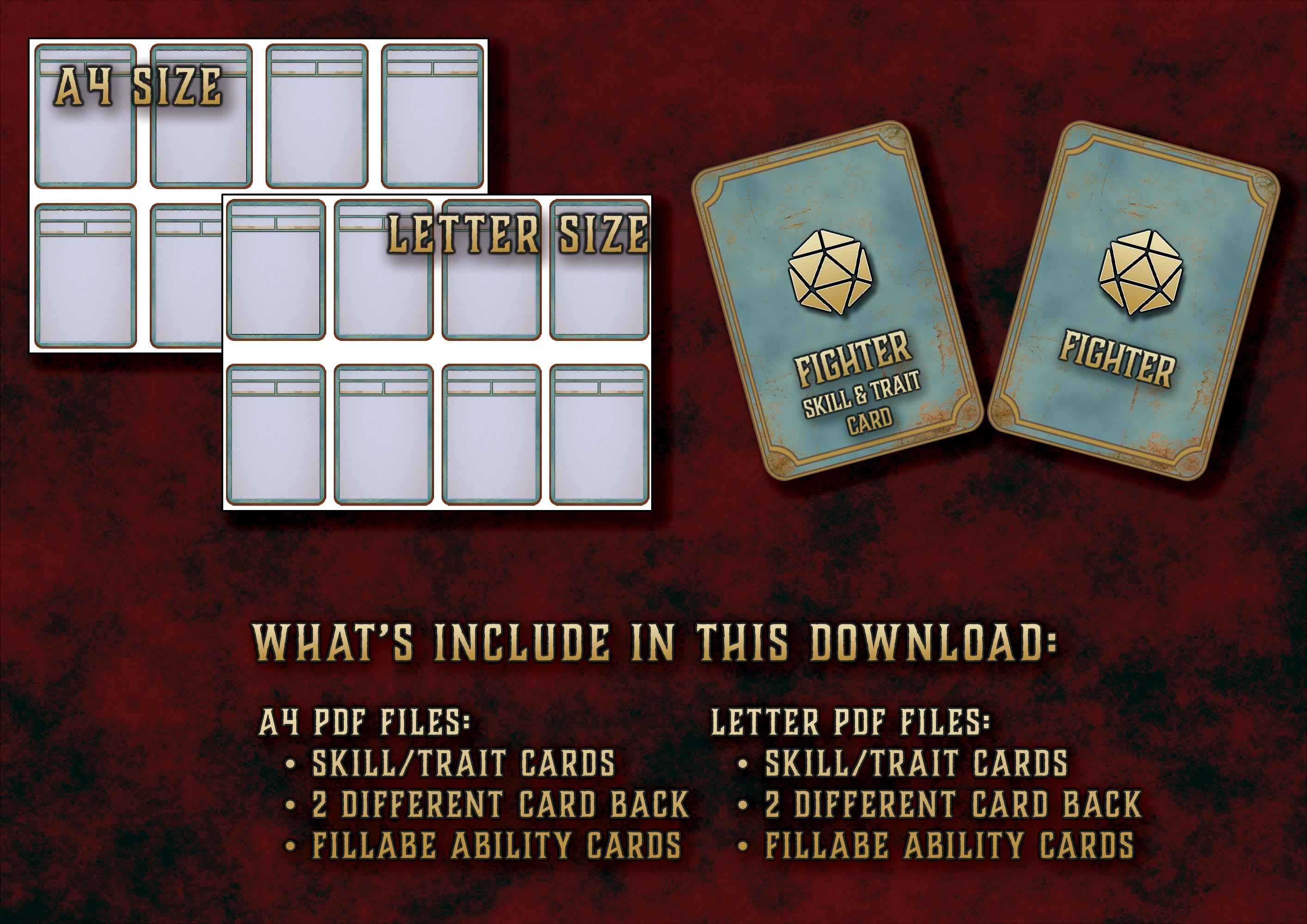 Paquetes De Cartas De Rasgos Y Habilidades DnD 5E 2014 Y 2024 Imprimible Digital