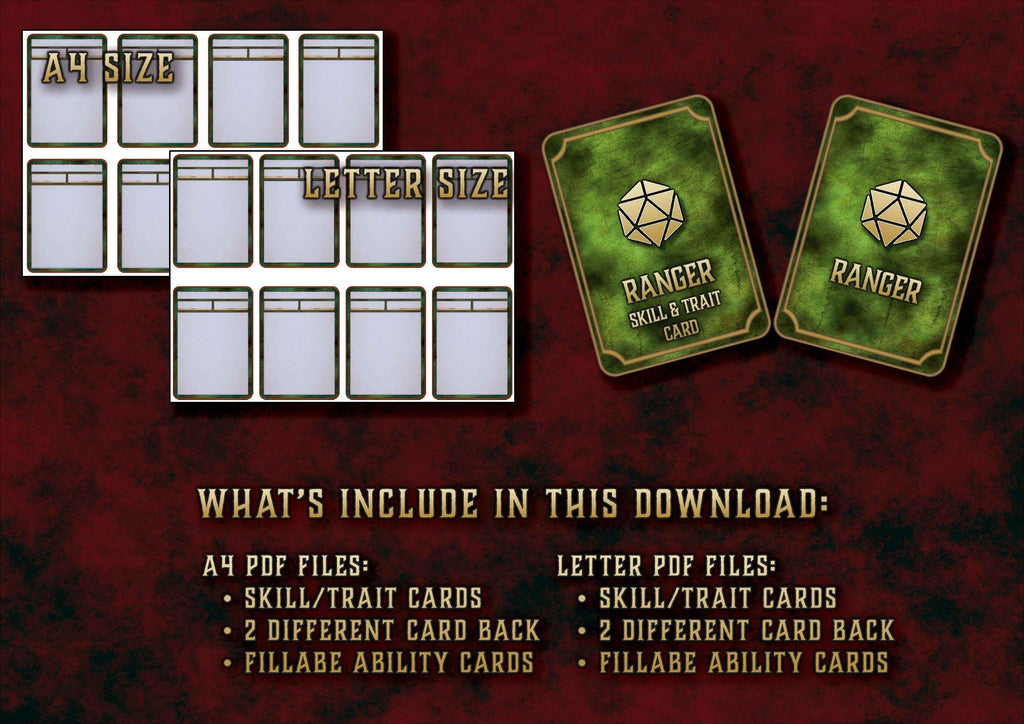 Cartas De Rasgos Y Habilidades DnD 5E Explorador 2014 Y 2024 Imprimible Digital