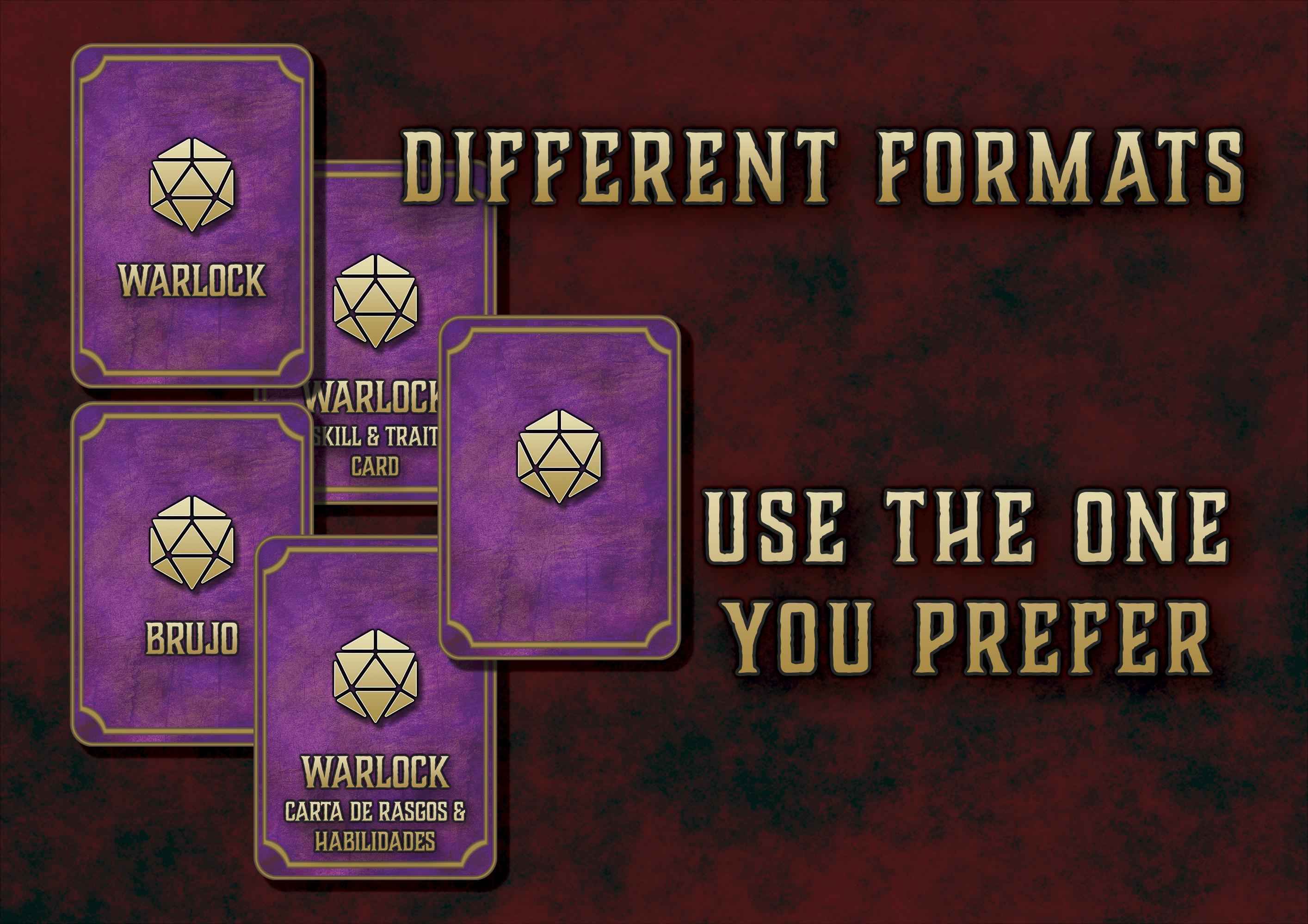 Cartas De Rasgos Y Habilidades DnD 5E Brujo 2014 Y 2024 Imprimible Digital