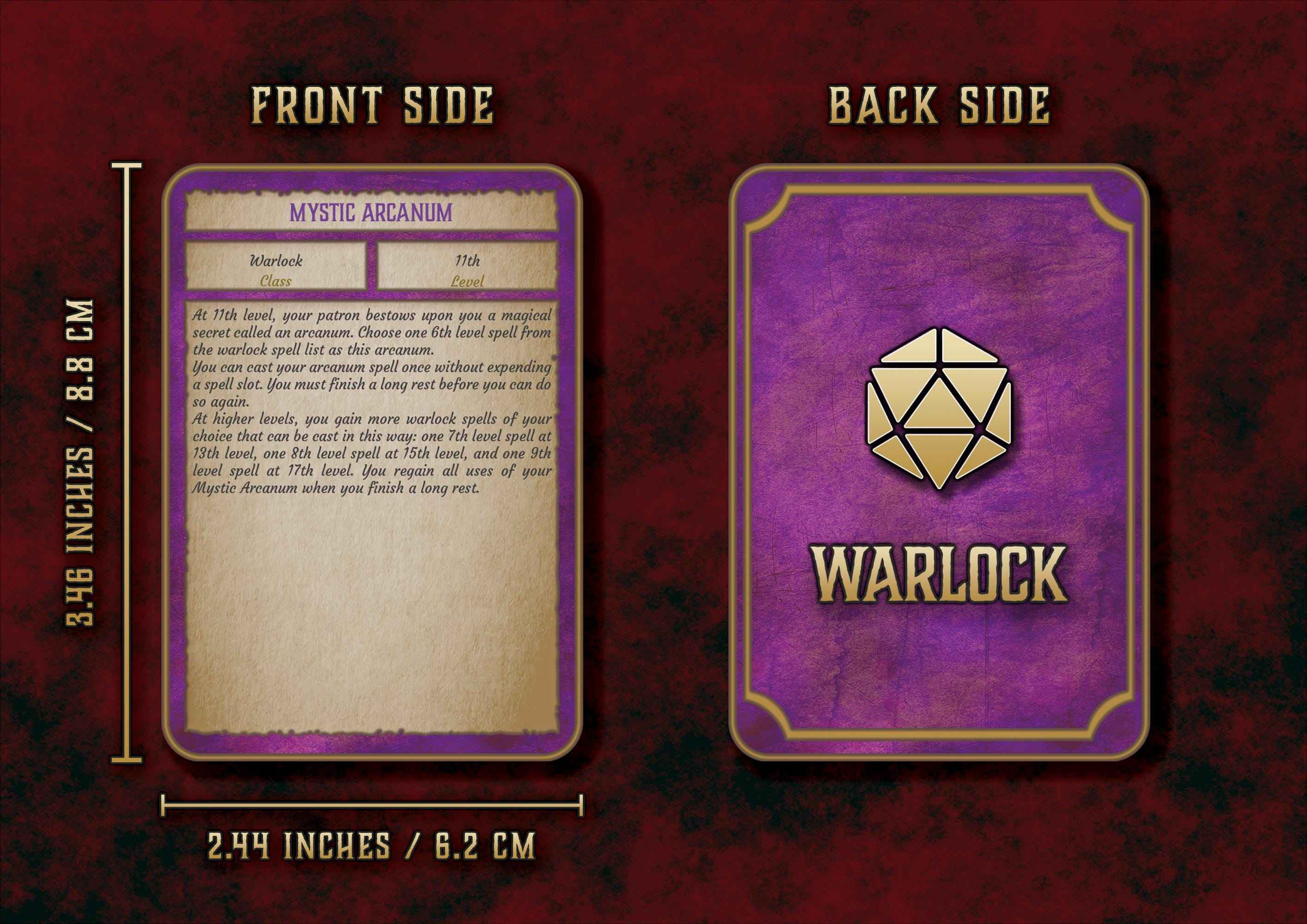 Cartas De Rasgos Y Habilidades DnD 5E Brujo 2014 Y 2024 Imprimible Digital