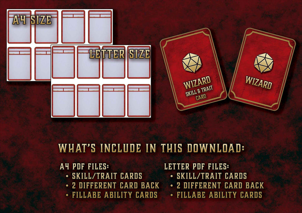 Cartas De Rasgos Y Habilidades DnD 5E Mago 2014 Y 2024 Imprimible Digital